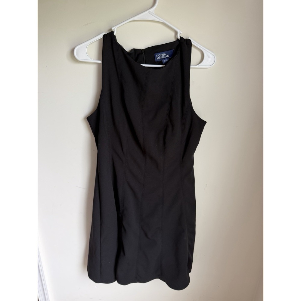 Donna Morgan Womens Sleeveless Fit and Flare Black Cocktail Dress size 6 0015